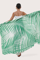 Elegant back silhouette of the Calinda Sarong in Spring Palm