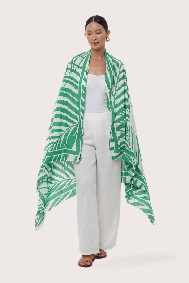 Calinda Sarong in Spring Palm featuring a lightweight tropical aesthetic