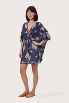 By The Sea Bali Side profile of the Canna Short Kaftan showcasing its fluid drape and relaxed fit