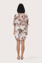 Delicate Oleander Creme print detail on the Canna Short Kaftan