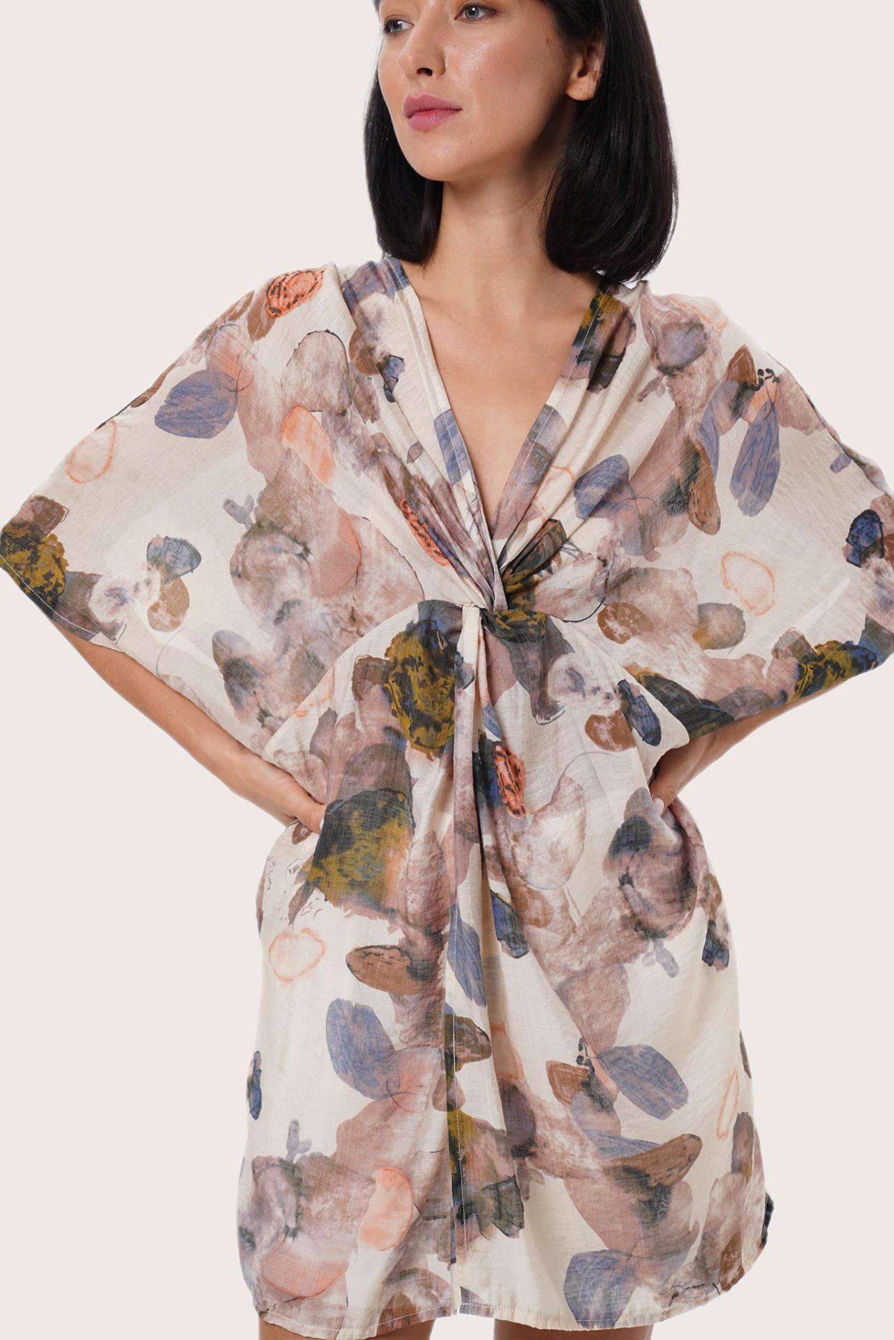 Luxury tropical resort styling featuring the Canna Short Kaftan by By The Sea Bali