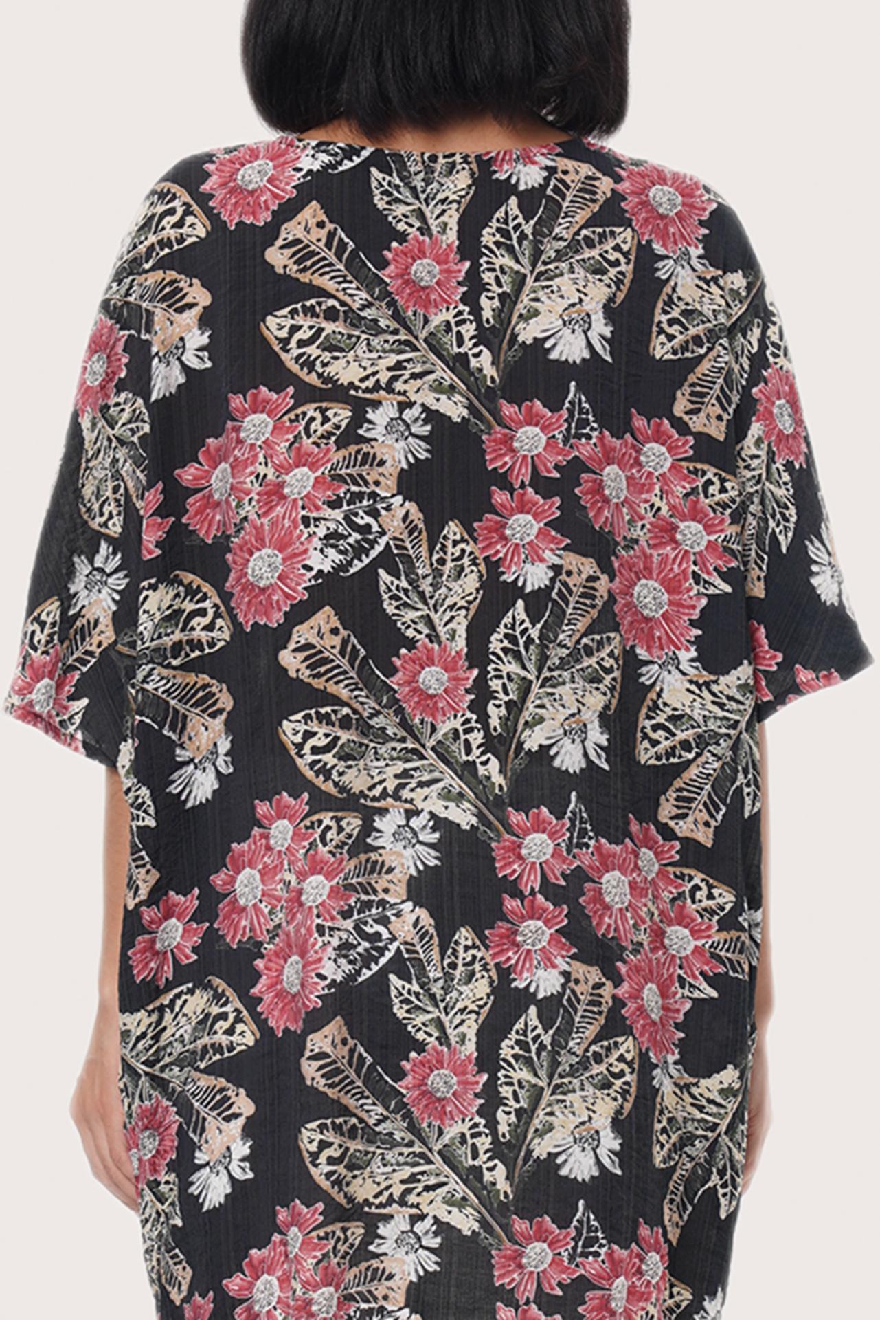 By The Sea Bali Lightweight fabric detail featuring the Primrose Black botanical motif