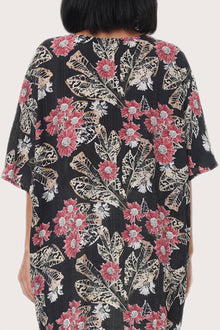 By The Sea Bali Lightweight fabric detail featuring the Primrose Black botanical motif