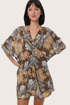 By The Sea Bali Primrose Choco floral print deta