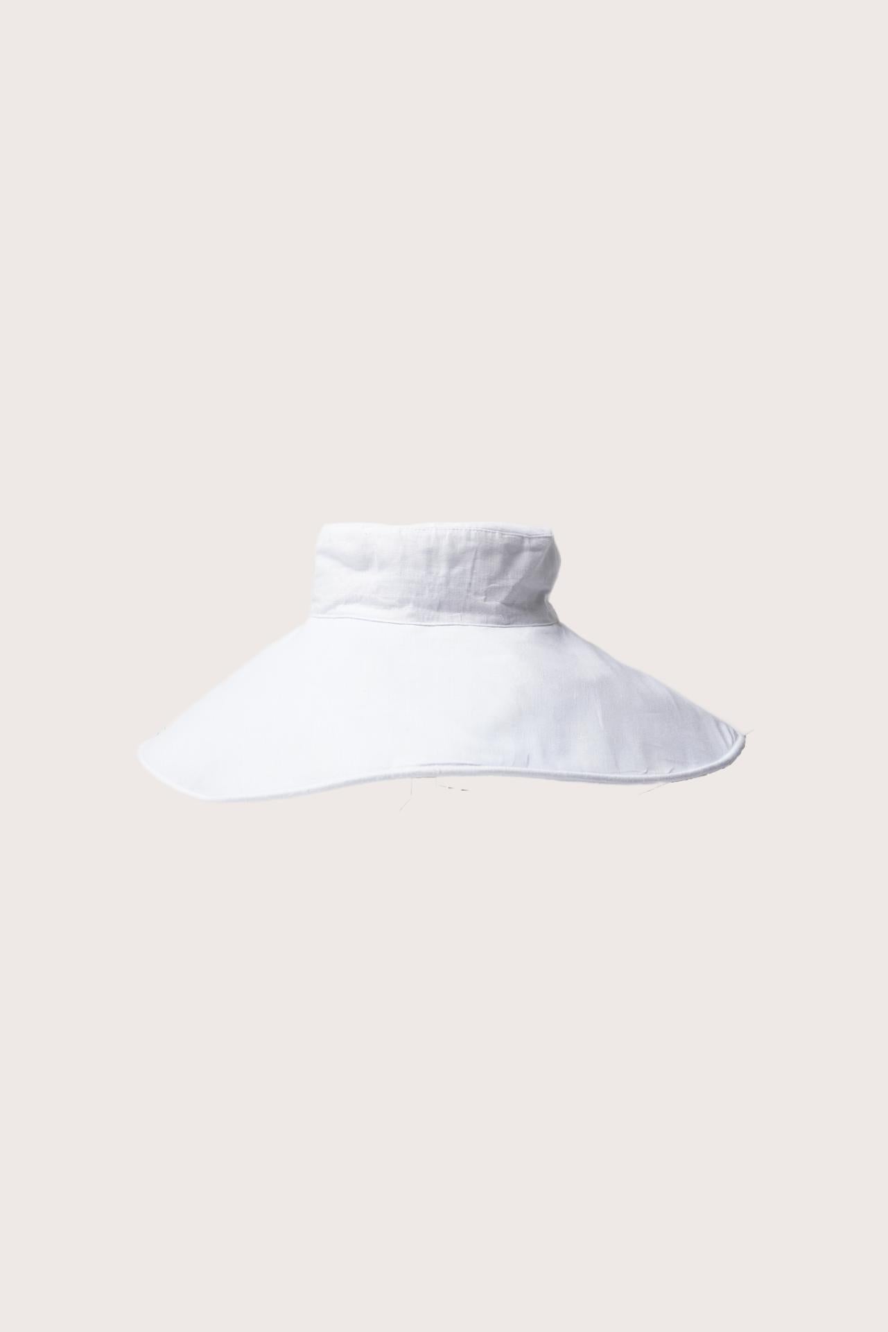 Back view of the Capri Linen Hat showcasing its lightweight construction and refined finish