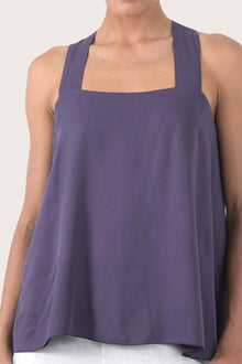 Close-up of the neckline showcasing clean tailoring and refined stitching