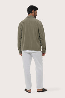 Fabric and texture detail of the Grey Brown Dero Jacket by By The Sea Bali