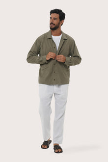 By The Sea Bali Dero Jacket in Grey Brown — lightweight layering jacket for easy resort dressing