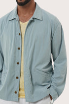 Men's resortwear styling featuring the Dero Jacket in Light Blue by By The Sea Bali
