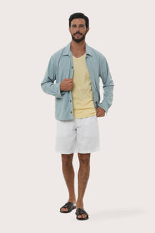 Front view of the Dero Jacket in Light Blue by By The Sea Bali