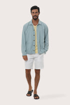 By The Sea Bali Dero Jacket in Light Blue — lightweight layering jacket for easy resort dressing