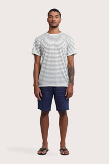 By The Sea Bali Geva T-shirt Stripe in Paste Green – refined men's resort tee with a relaxed, contemporary silhouette