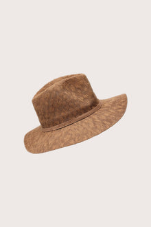 Angled view of the Gino Travel Hat emphasizing its versatile design and sophisticated aesthetic