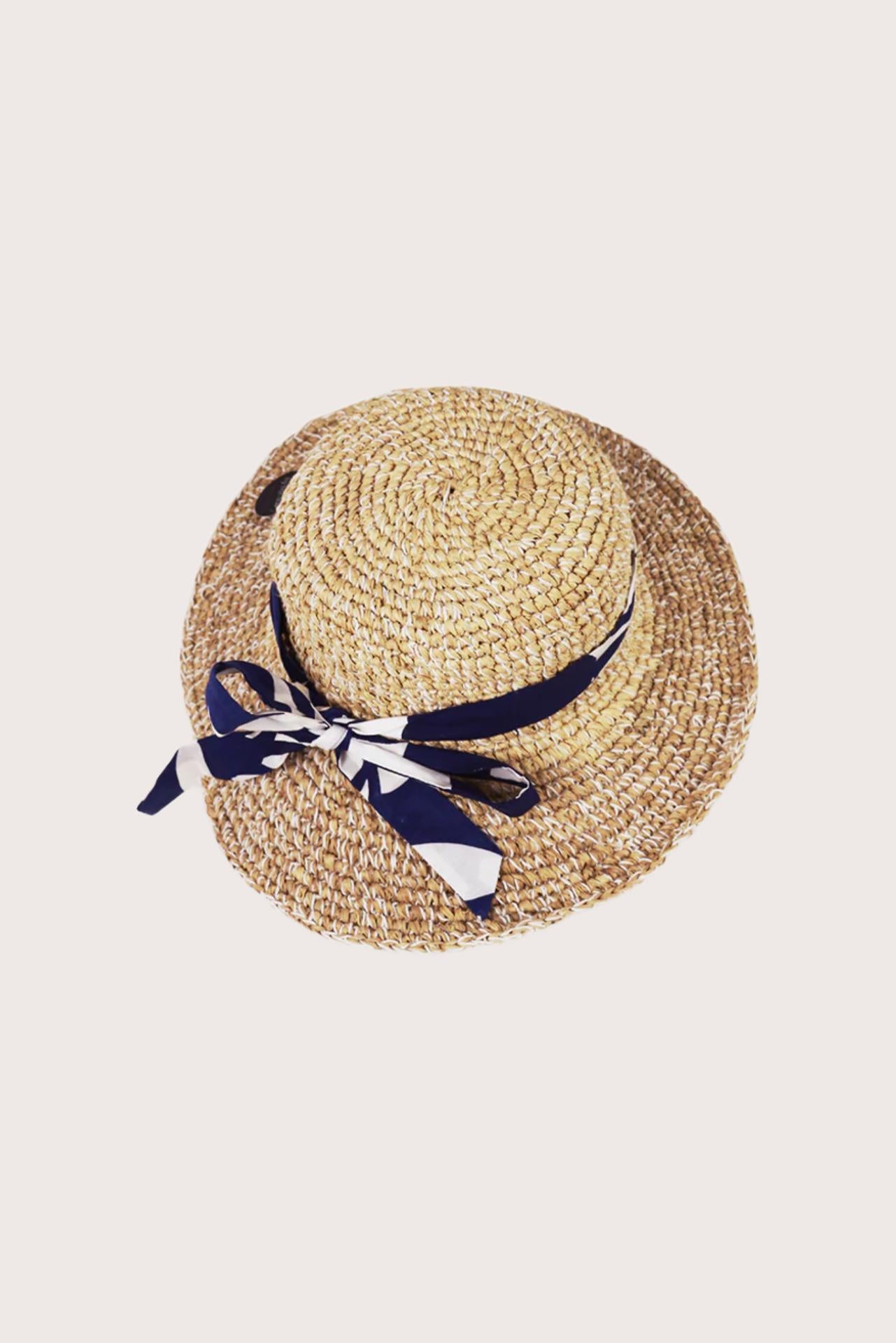 Detailed view of the Honolulu Straw Hat showcasing its elegantly structured brim and sun-shielding design