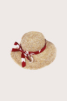 Close-up detail of the Honolulu Straw Hat highlighting intricate straw weave craftsmanship