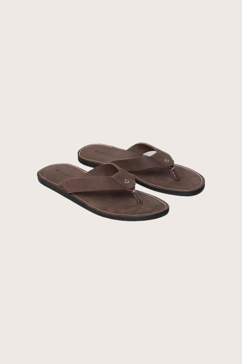 Jaco sandal in brown front view showcasing elegant straps and minimalist resort aesthetic