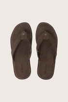 Jaco sandal in brown shown in a global view highlighting its full silhouette and refined resort design