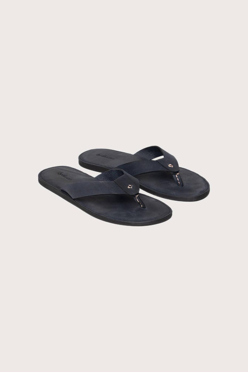 Jaco sandal in navy front view showcasing elegant straps and minimalist resort aesthetic