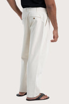 Detailed back view highlighting the finishing of the creme Joey Pant