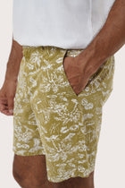 Back view of the Summer in Island Army Juan Bermuda Shorts showing the pocket detail by By The Sea Bali