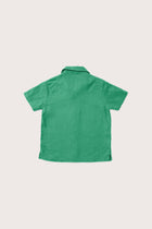 Elegant back view of the Kai Linen Shirt in Green
