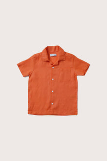 By The Sea Bali Kai Linen Shirt in Orange with a refined relaxed-fit silhouette