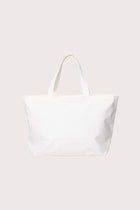 Back view of the Kaia Bag White showcasing artisanal craftsmanship and clean lines