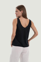 Detailed view highlighting premium linen texture and refined craftsmanship
