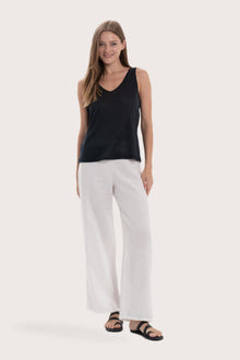 By The Sea Bali Kallu Linen Tanktop in Navy with a relaxed and sophisticated silhouette
