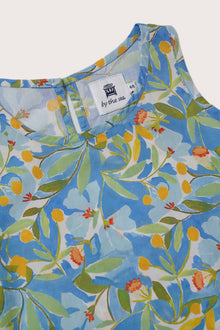 Flowing resortwear dress featuring the signature Blue Forest motif