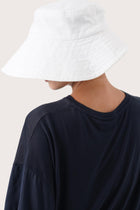 Back view of the Kalulla Cotton Hat Off White showcasing its lightweight design and refined finish