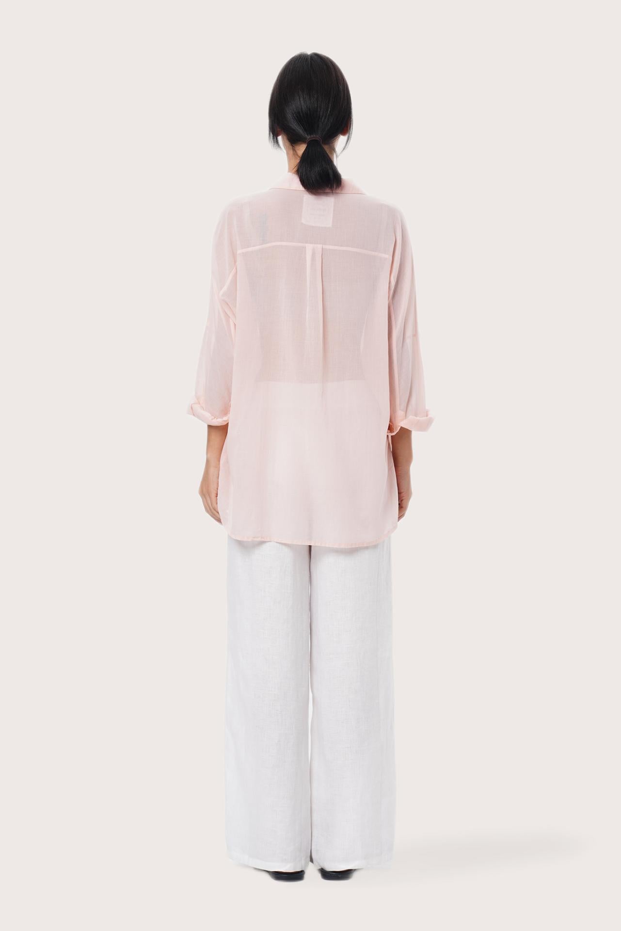 By The Sea Bali Back view of the Kami Shirt in Light Pink