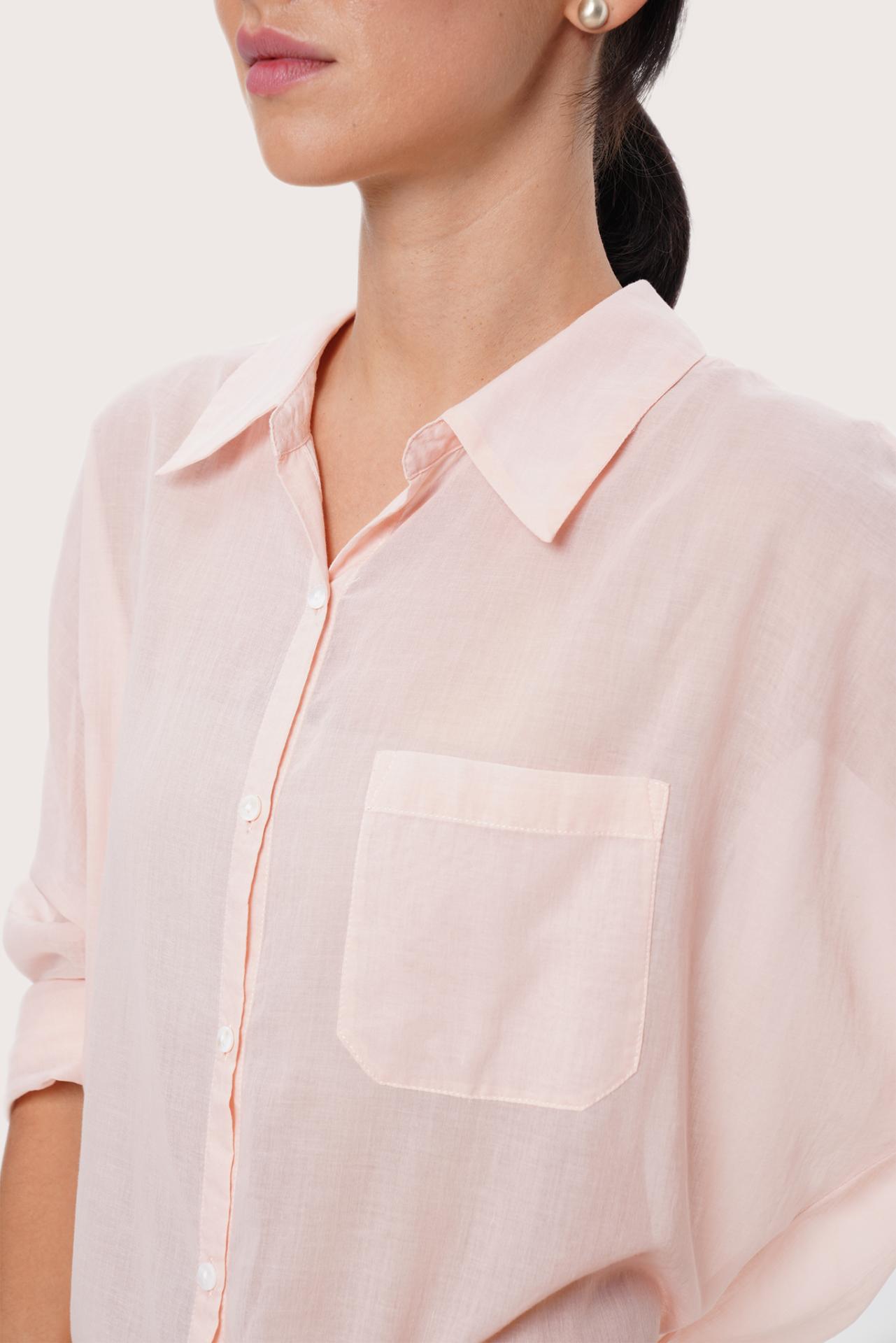 By The Sea Bali Tailored detail of the Kami Shirt in Light Pink