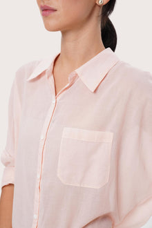 By The Sea Bali Tailored detail of the Kami Shirt in Light Pink