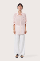 By The Sea Bali Kami Shirt in Light Pink featuring a relaxed resort-inspired silhouette