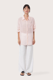By The Sea Bali Kami Shirt in Light Pink featuring a relaxed resort-inspired silhouette