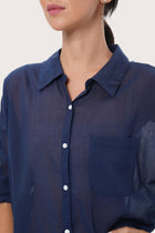 By The Sea Bali Tailored detail of the Kami Shirt in Navy