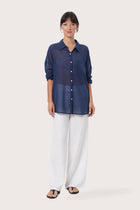 By The Sea Bali Women's Kami Shirt in Navy styled for effortless tropical dressing