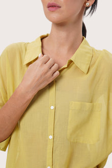 By The Sea Bali Tailored detail of the Kami Shirt in Yellow