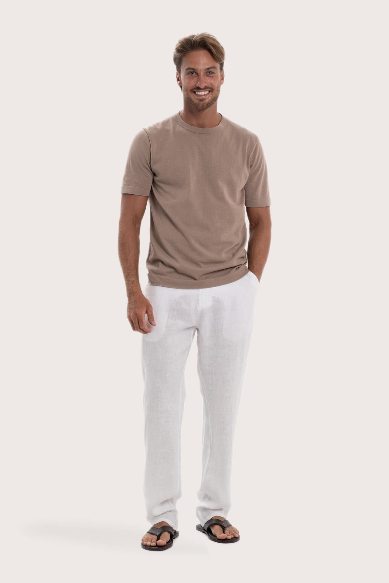 By The Sea Bali Karlo Knit Shirt in Creme with a refined and contemporary silhouette