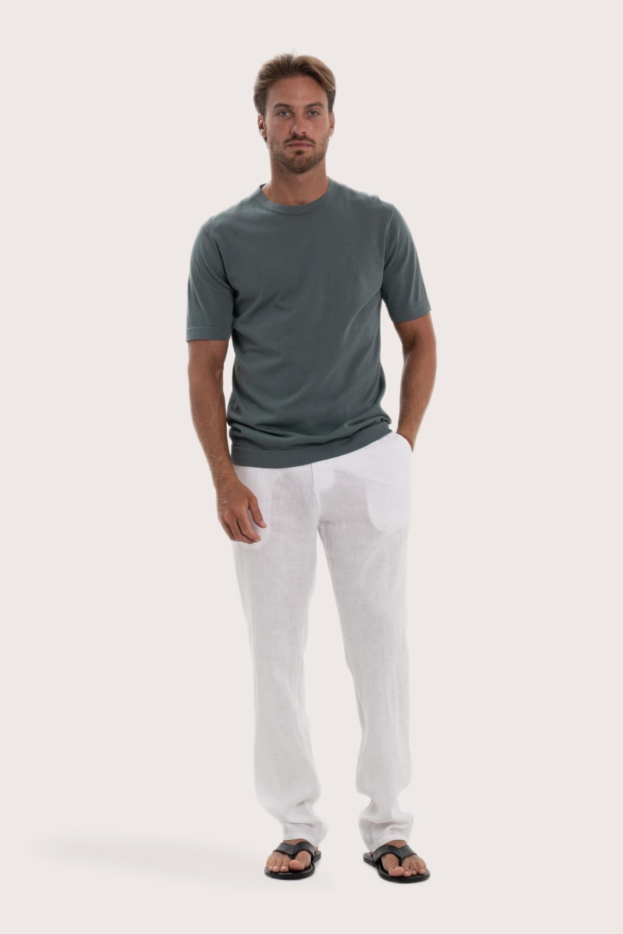 By The Sea Bali Karlo Knit Shirt in Dark Turquoise with a refined and contemporary silhouette