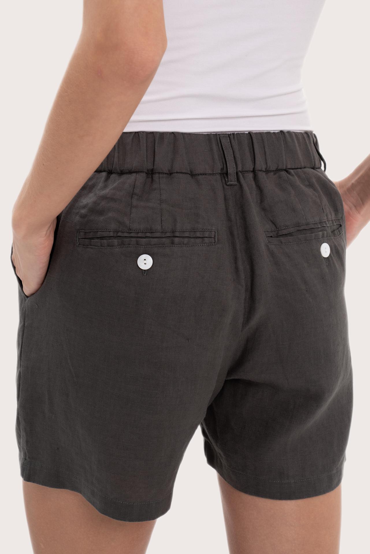 Detailed view highlighting premium linen texture and refined tailoring craftsmanship