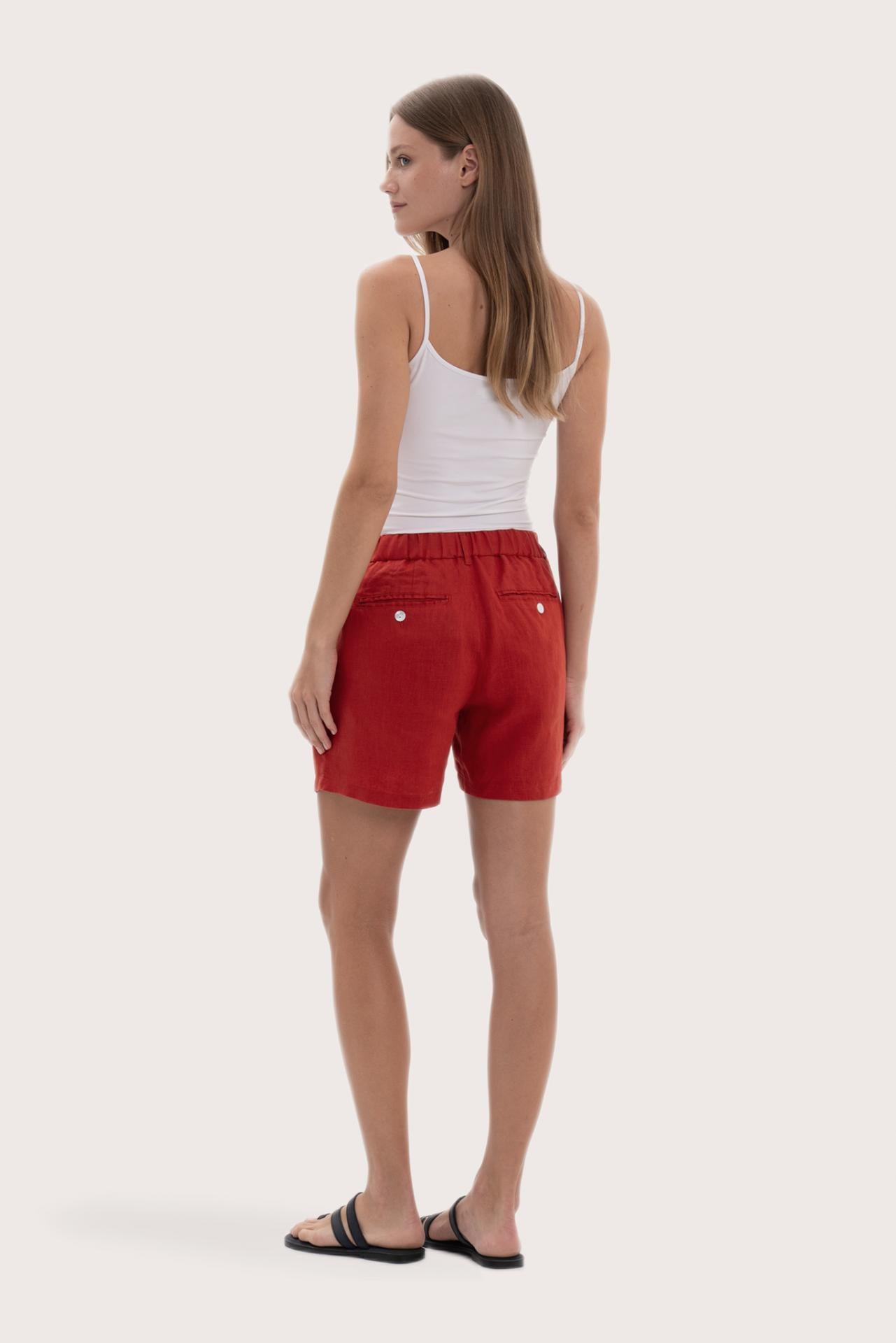 Elegant back view showcasing the clean tailoring and effortless fit