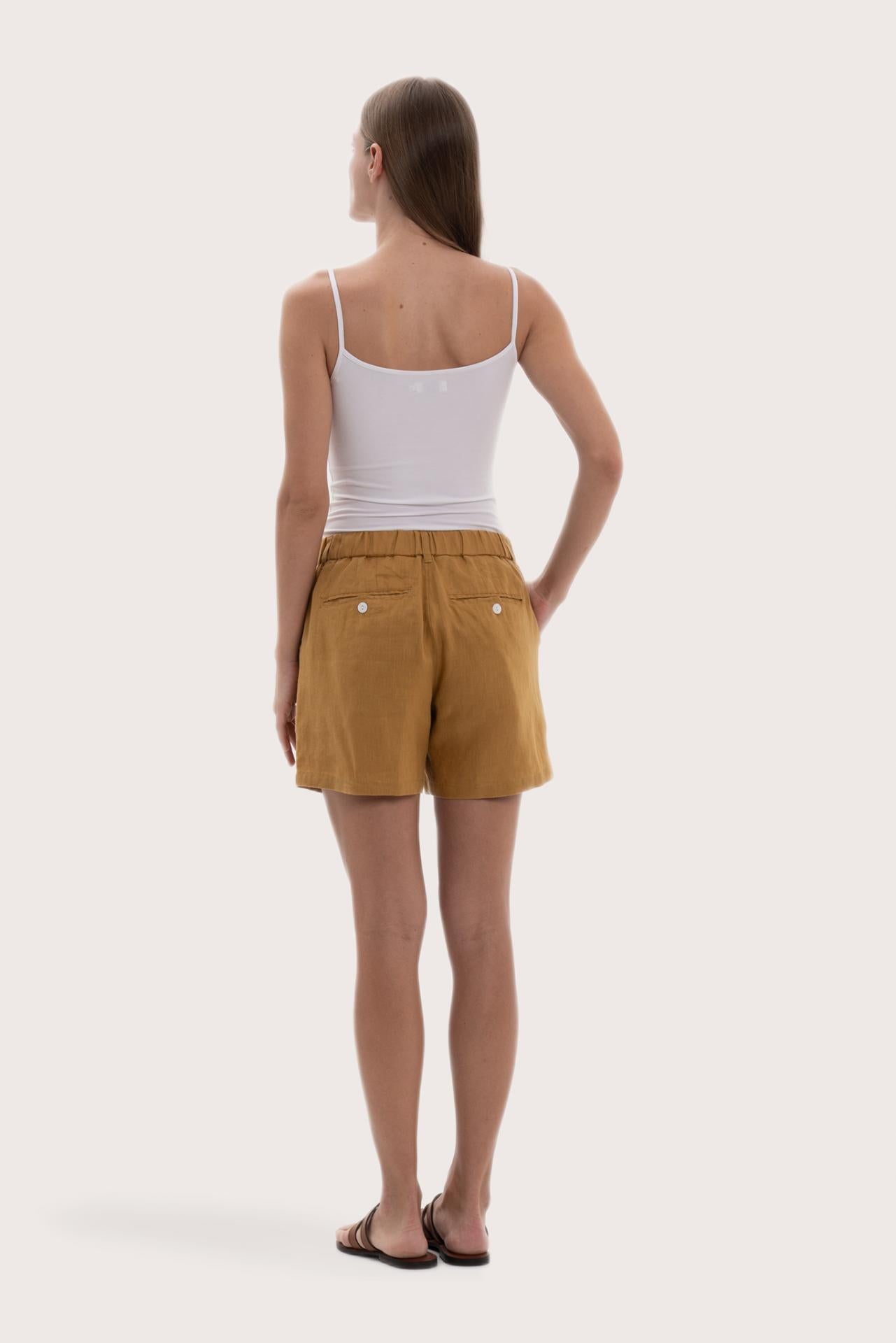 Elegant back view showcasing the clean tailoring and effortless fit