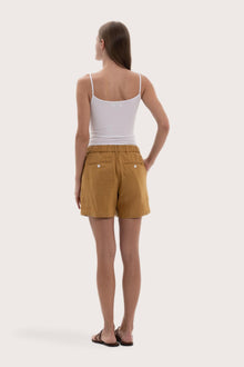 Elegant back view showcasing the clean tailoring and effortless fit