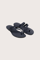 Kawula sandal in navy front view showcasing elegant straps and minimalist resort aesthetic