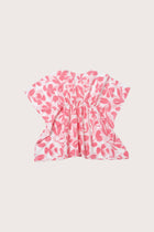 Back view of the pink white cotton kids kaftan with a relaxed and comfortable silhouette