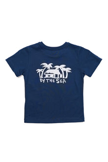 Kids T-shirt By The Sea House in Navy, soft cotton essential with relaxed coastal style