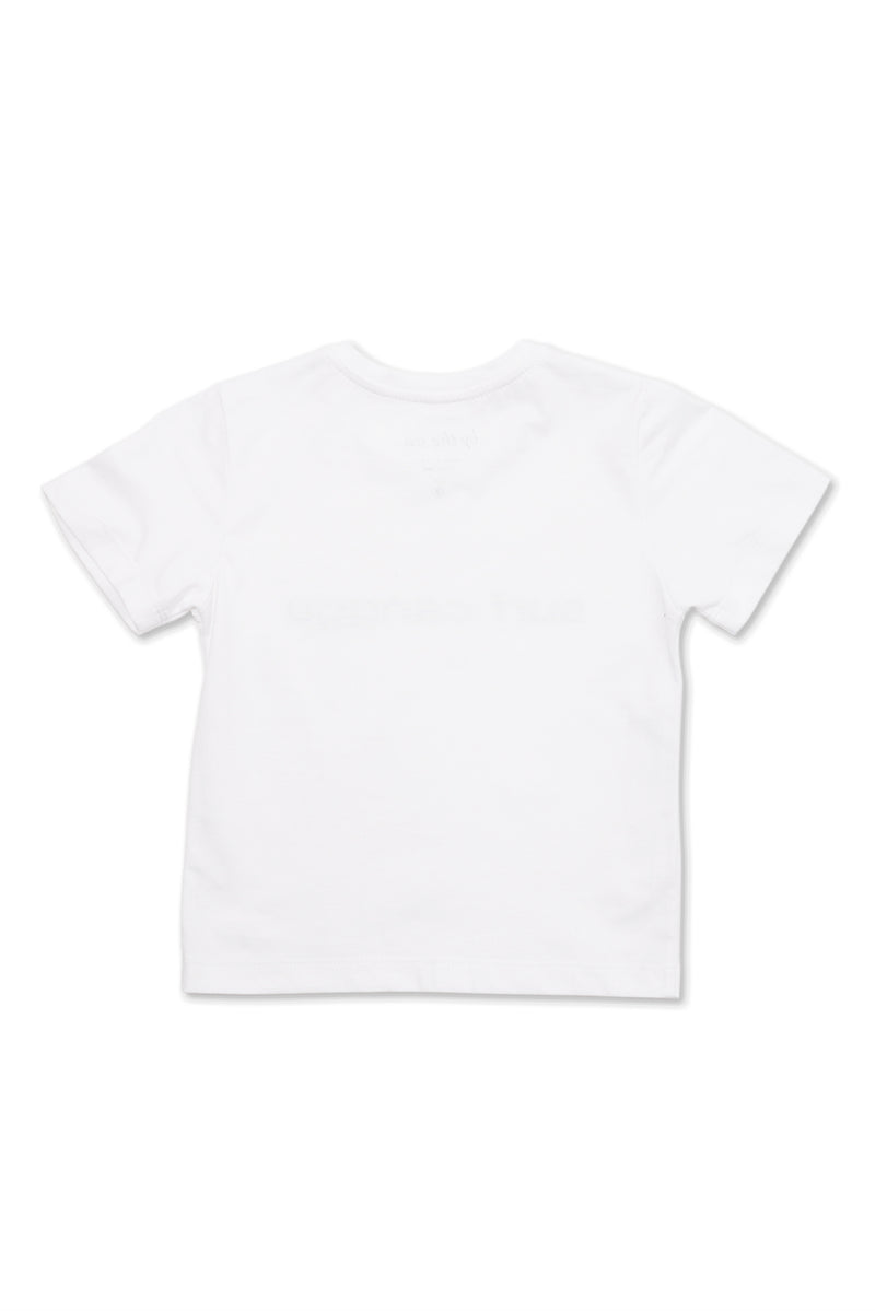 Back view of SURF CANGGU Kids T-shirt in White with clean minimalist design