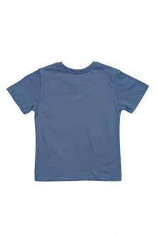 Back view of UBUD BALI Kids T-shirt in Grey Blue with clean minimalist design